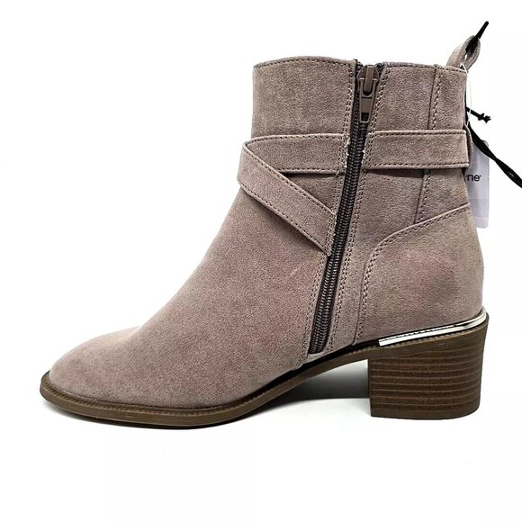 Liz Claiborne Emberly Koala Suede Taupe Boots Women's Size 8.5 Wide Width - Picture 6 of 12